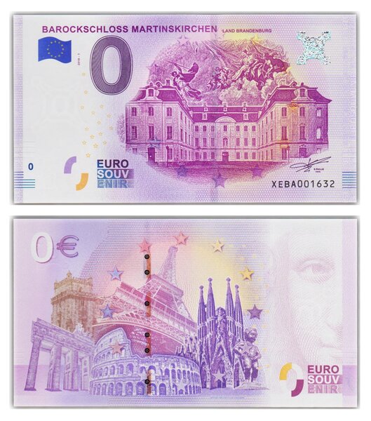 Billet de Collection 0 Euro souvenir 2018 Barockschloss Martinskirchen - allemagne - Neuf - Numéro de série aléatoire