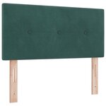 vidaXL Lit à Ressorts avec Matelas Vert Foncé Simple Velours