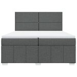 vidaXL Sommier à lattes de lit avec matelas Gris foncé 200x200cm Tissu