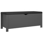 vidaXL Boîte de rangement avec coussin gris 105x40x45 cm