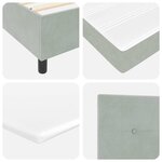Lit Box Spring vidaXL avec matelas Gris clair 140x200 cm Velours