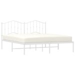 vidaXL Cadre de lit métal sans matelas et tête de lit blanc 160x200 cm