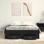 vidaXL Cadre de lit Chêne noir 120 x 200 cm Bois d'ingénierie