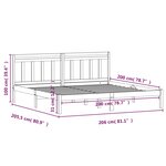 vidaXL Cadre de lit Blanc Bois de pin massif 200x200 cm