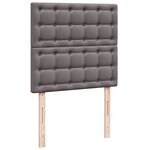 vidaXL Sommier à lattes de lit avec matelas Gris 90x190 cm Similicuir