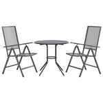 vidaXL Ensemble de chaises de jardin inclinables 3 Pièces anthracite