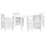vidaXL Ensemble de salle à manger de jardin 5 Pièces Blanc