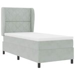 vidaXL Lit à ressorts avec matelas Gris clair 90 x 200 cm Velours