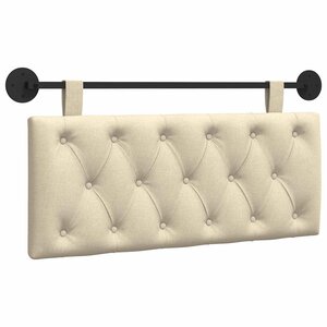 vidaXL Tête de lit suspendue Crème Tissu