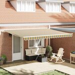 vidaXL Auvent Rétractable 450 × 300 cm Vert et jaune