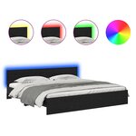 vidaXL Cadre de lit Chêne noir 200 x 200 cm Bois d'ingénierie