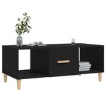 vidaXL Table basse noir 102x50x40 cm bois d'ingénierie