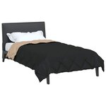 vidaXL Duvet d'été simple Noir et Taupe 200 x 140 cm Microfibre