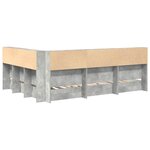 vidaXL Lit Bibliothèque Gris béton 160 x 200 cm Bois d'ingénierie