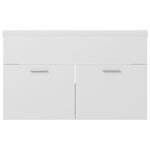 vidaXL Armoire d'évier avec lavabo intégré Blanc Aggloméré