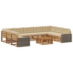 vidaXL Ensemble de canapés d'extérieur 10 pc Naturel et Beige