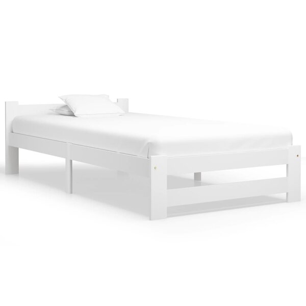 vidaXL Cadre de lit Blanc Bois de pin massif 100x200 cm