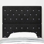 vidaXL Têtière LED noire 100 cm en velours.