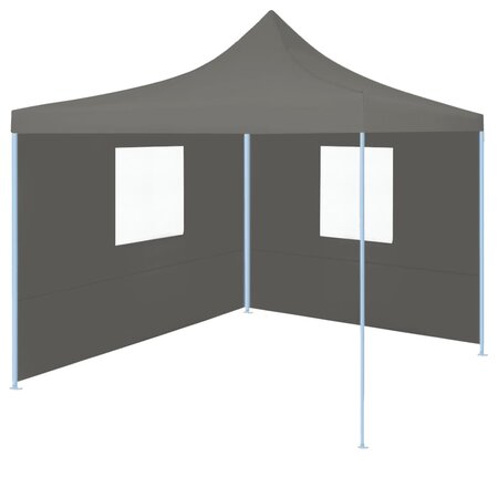 vidaXL Tente de réception escamotable avec 2 parois 3x3 m Anthracite