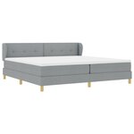 Lit Box Spring vidaXL avec Matelas Gris clair 200x200 cm en Tissu
