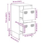 vidaXL Buffet vert olive 35x39x73 5 cm acier laminé à froid
