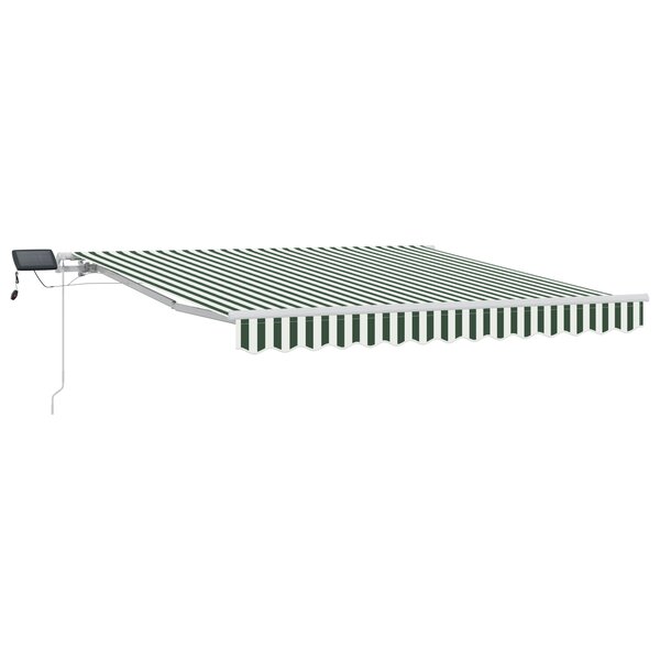 vidaXL Auvent Rétractable Vert et blanc 300 x 250 cm Vert et blanc