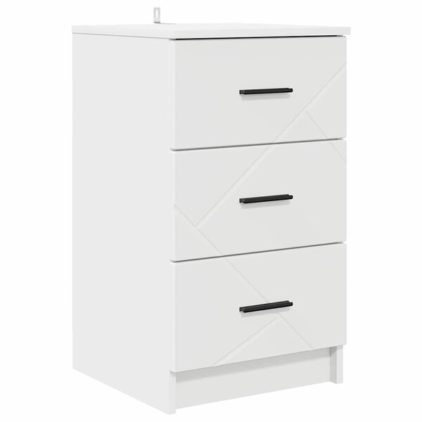vidaXL Cabinet de chevet Blanc 38 x 38 x 66 cm Bois d'ingénierie