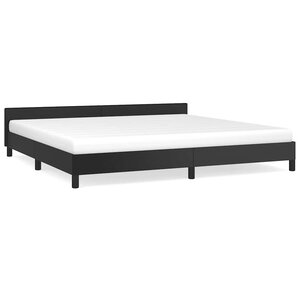 vidaXL Cadre de lit avec tête de lit sans matelas noir 200x200 cm