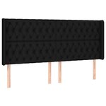 vidaXL Tête de lit avec oreilles Noir 183x16x118/128 cm Tissu