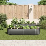 vidaXL Lit surélevé de jardin 240x80x44 cm Acier galvanisé Gris