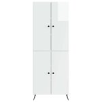 vidaXL Ensemble de Meubles 2 Pièces Blanc brillant Bois d'ingénierie