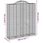 vidaXL Paniers à gabions arqués 14 Pièces 200x50x220/240 cm Fer galvanisé