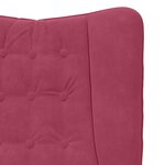 Fauteuil Relaxant en Velours Rouge Vin