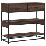 vidaXL Table console chêne marron 90x35x80 cm bois d'ingénierie