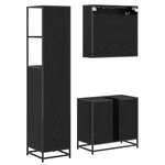 vidaXL Ensemble de mobilier de salle de bain 3 Pièces Chêne noir