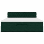 vidaXL Cadre de lit ottoman avec matelas vert foncé 200x200 cm velours