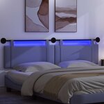 vidaXL Tête de lit suspendue Avec lumière LED Bleu denim Tissu