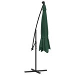 vidaXL Parasol en porte-à-feux et poteau métallique 350 cm Vert