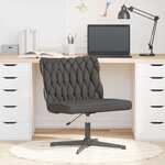 vidaXL Chaise pivotante de bureau Gris foncé Tissu