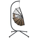 vidaXL Chaise suspendue en forme d'œuf et support taupe rotin et acier