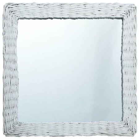 vidaXL Miroir Blanc 50x50 cm Osier