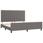 vidaXL Cadre de lit avec tête de lit Gris 160x200 cm Similicuir