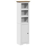 vidaXL Armoire de salle de bain BODO blanc et marron 44x30x160 cm