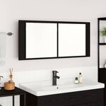 vidaXL Cabinet Miroir LED avec étagère Chêne noir 100 x 12 x 45 cm