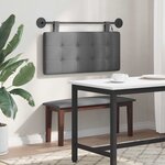 vidaXL Tête de lit suspendue Avec lumière LED Gris foncé Tissu