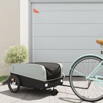 vidaXL Remorque de vélo noir et gris 45 kg fer