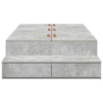vidaXL Cadre de lit avec rangement Gris béton 226 5 x 75 x 31 5 cm