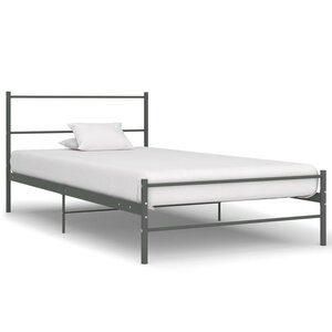 vidaXL Cadre de lit sans matelas gris métal 90x200 cm