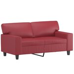 vidaXL Canapé à 2 places Rouge bordeaux 120 cm Similicuir