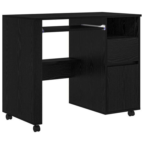 vidaXL Bureau en chêne noir Chêne noir Bois d'ingénierie  Métal Moyen